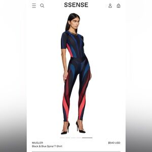 Brand New MUGLER Multicolor Spiral Leggings